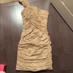BCBG gold dress